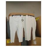3 Pair Ava & Viv White Pants Sz 24 W