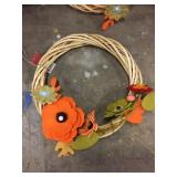 Qty 6. Fall Willow and Felt Wreaths