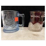 2 glass mugs.  Humpty Dumpty/ TomTom the pipers