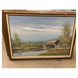 Countryside Painting on Canvas.  Approximately
