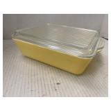 Pyrex Covered Dish. Approximately 10 x 7 inches