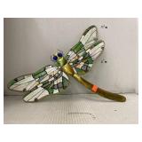 Colored Glass and Metal Dragonfly Decorative