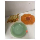 Lot of 3 Vintage Colored Glass