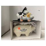 2 Ceramic Piggy.  Banks