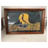 Vintage Peacock Serving Tray  Approximately 12 x