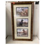 Framed Hunting Dogs Print 13.5 x 24.5 in