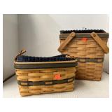 Set of 2 Longaberger Baskets. Both wit Decorative
