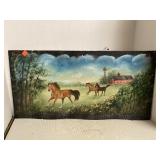 Horses Painting on Slate.   12 x 24 in