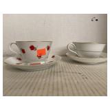 2 China Teacups and Saucers
