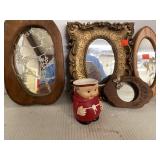 Lot of Various Framed Mirrors and a Small Creamer