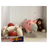 Toy Lot Thumbsucking Monkey Large Plastic Piggy