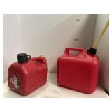 2 Plastic Gas Cans 1 & 2 Gallons
