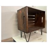 Crate Turned Shelf/ Side Table  Wright Iron