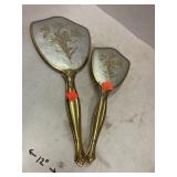 Vintage Vanity Set  Mirror & Brush