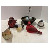 6 pc. Bird Lot Including Eggs on Nest