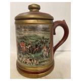 Large Stein. Hunting themed picture.