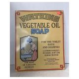 Metal advertising sign. WATKINS Vegetable Oil