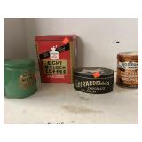 4 tins. Kitchen theme.