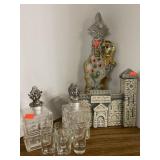 Decanters. Shot set.  Old Taylor Distillery