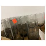 12 Gray glasses.  Vintage ?