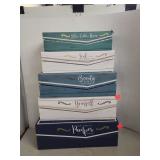 Lot of 5 Cnt Stackable Decorative Boxes