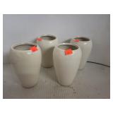 Lot of 4 Cnt Ceramic Vases 6 Inches Tall