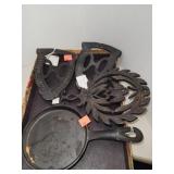 Lot of 3 Trivets & Small Cast Iron Pan