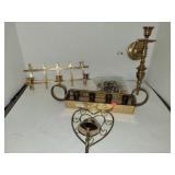 Lot of Brass Candle Holders & Drawer Pulls