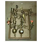 4 Cnt Wall Hanging Brass Candlesticks