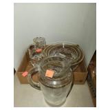 Matching Set of 3 Bowls/Pitcher & Drinking