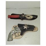 Vntg Toy Cowboy Gun & Knife