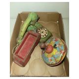 Flat of Vntg Metal Toys