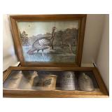 2 framed pictures.  Turkeys - 14x18. Old Crocks -