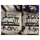 2 Home Sweet Home decorative pillows.