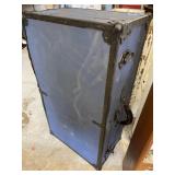 Footlocker style trunk.  15x 27.5x 10in tall.