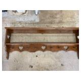 Wood Shelf w/ pegs. 46.5x 19.5x 5.5