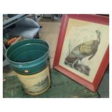 Framed Turkey Picture  (Glass Broken) & Metal