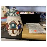 Bird House cookie jar 10in tall. Cheese Board /