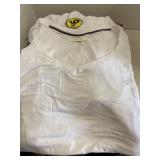 11 white v-neck t-shirts.  Plus size women.