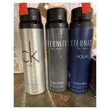 3 body spray cans . Calvin Klein.