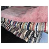 Bath mat & 3 rag rugs. Approx 18x24.