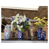 4 pretty vases.  2 w/ florals.