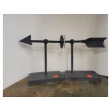 Cast Iron Arrow Bookends 8 Inches Tall