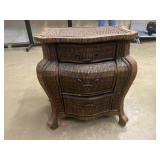 3-Drawer Wicker Table  21 x 15 in.  22 in Tall