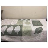 Leaf Pattern Quilt  67 x 90 in. Some Staining