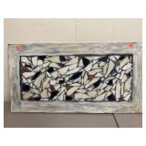 Stained Glass an Wooden Decorative Piece 28x15 in