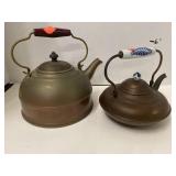 Lot of Two Copper Tea Kettles