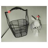 Metal Basket & Outdoor Solar Bunny