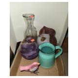 Flat of Decor Glass/ Owl/Enamelware/Bird Etc