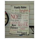 Family Rules 28 x 18 Inches